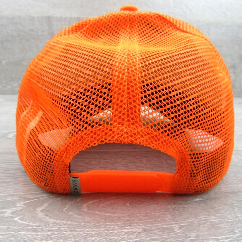 Orvis Pheasant Logo Orange Mesh Trucker Hat Cap Men's Snapback NEW - Picture 8 of 13
